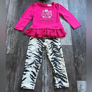 2-pc set-Girls size 24mos Pink ‘JUST KITTEN’ Top w/coordinating Pants
